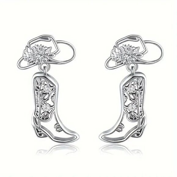 High Quality Jewelry - SOLD OUT****************Elegant Western Cowboy Boot Drop Earrings